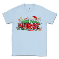Dusty Blue Registered Nurse Christmas Classic Tee - MaliasSmallBusiness