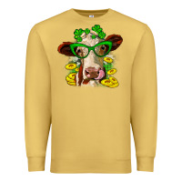 Antique Gold St. Patrick's Day cow Premium Sweatshirt - OliviaCreatesArt