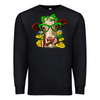 Black St. Patrick's Day cow Premium Sweatshirt - OliviaCreatesArt