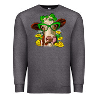 Charcoal Heather St. Patrick's Day cow Premium Sweatshirt - OliviaCreatesArt