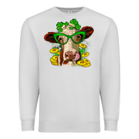 Dove Grey St. Patrick's Day cow Premium Sweatshirt - OliviaCreatesArt
