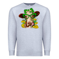Heather Grey St. Patrick's Day cow Premium Sweatshirt - OliviaCreatesArt