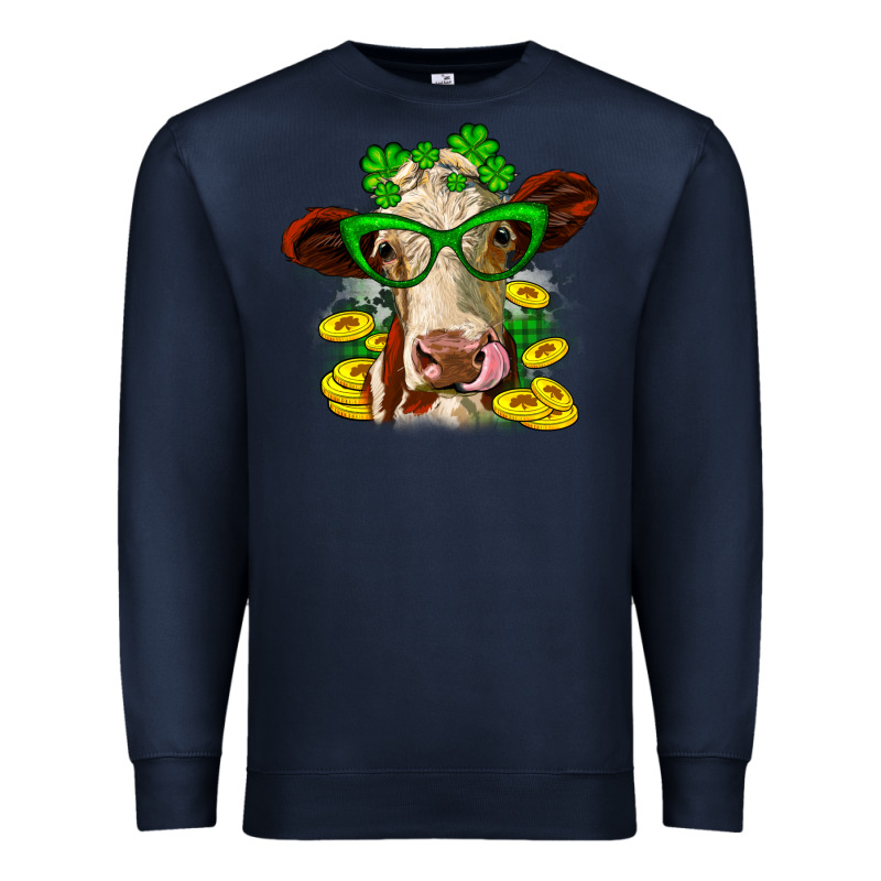 St. Patrick's Day Cow Premium Sweatshirt by OliviaCreatesArt | Teevron