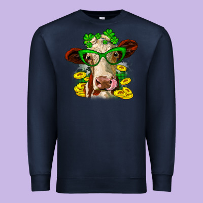 St. Patrick's Day Cow Premium Sweatshirt Designed By Oliviacreatesart