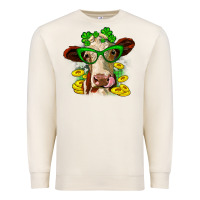 Sandshell St. Patrick's Day cow Premium Sweatshirt - OliviaCreatesArt