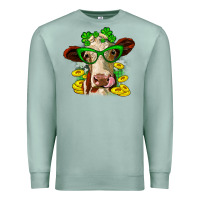 Seafoam St. Patrick's Day cow Premium Sweatshirt - OliviaCreatesArt