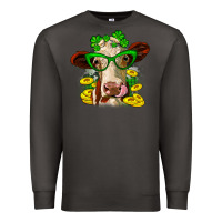 Smoke St. Patrick's Day cow Premium Sweatshirt - OliviaCreatesArt