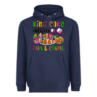 Navy king cake calories don't count mardi gras Heavyweight Hoodie - OliviaCreatesArt