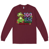 Burgundy 100 days chancing my students crow Long Sleeve Tee - SublimationCraftShop