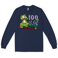 Navy 100 days chancing my students crow Long Sleeve Tee - SublimationCraftShop