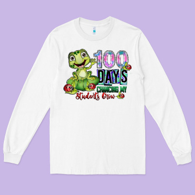 100 Days Chancing My Students Crow Long Sleeve Tee Designed By Sublimationcraftshop