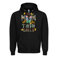 Black mom of twin girls mother's day Zipper Hoodie - CowGirlArtShop