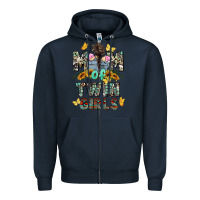 Navy mom of twin girls mother's day Zipper Hoodie - CowGirlArtShop