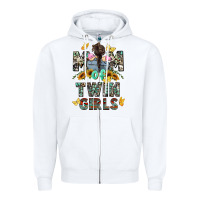 White mom of twin girls mother's day Zipper Hoodie - CowGirlArtShop