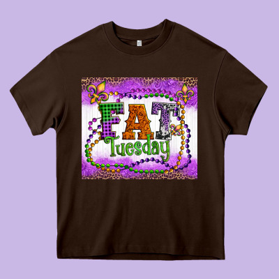 Fat Tuesday Fleur De Lis And Mardi Gras Beads Heavy Core Tee Designed By Artiststas
