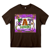 Chocolate Brown fat tuesday fleur de lis and mardi gras beads Heavy Core Tee - Artiststas