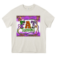 Cream fat tuesday fleur de lis and mardi gras beads Heavy Core Tee - Artiststas