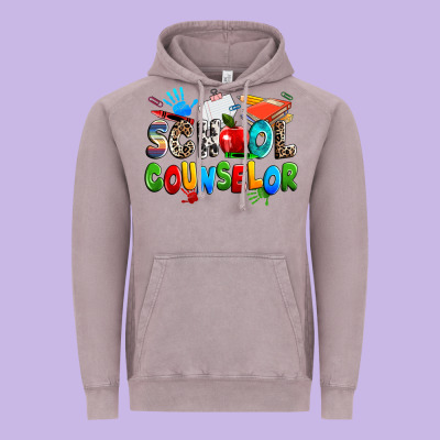 School Counselor Vintage Hoodie Designed By Nancycooperartshop