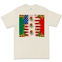 Bone American flag mexico flag sunflower cactus Premium Tee - JahusDesignShop