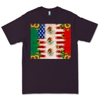 Plum American flag mexico flag sunflower cactus Premium Tee - JahusDesignShop