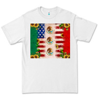 White American flag mexico flag sunflower cactus Premium Tee - JahusDesignShop