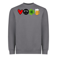 Storm Funny St Patricks Day Love Peace Clover and Beer Heavyweight Sweatshirt - Bettercallsaul