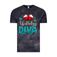 Cloud Black birthday diva turquoise Vintage Tee - MaliasSmallBusiness