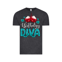 Vintage Black birthday diva turquoise Vintage Tee - MaliasSmallBusiness