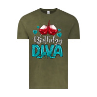 Vintage Olive birthday diva turquoise Vintage Tee - MaliasSmallBusiness