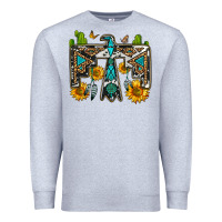 Heather Grey western free bird Premium Sweatshirt - OliviaCreatesArt