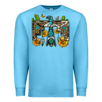 Ocean Blue western free bird Premium Sweatshirt - OliviaCreatesArt