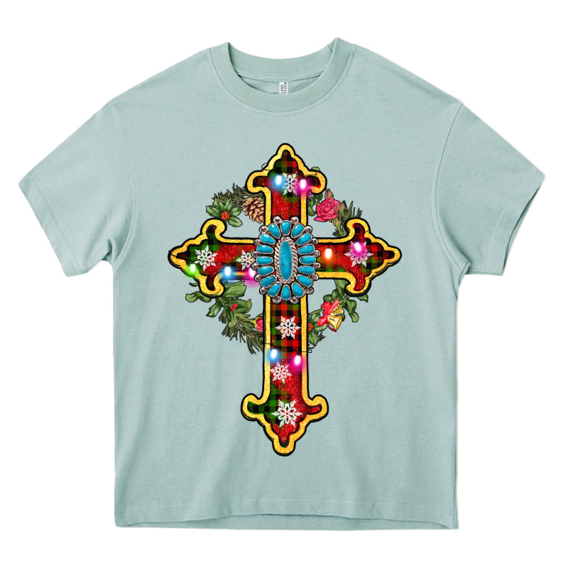 Christmas Cross Heavy Core Tee by AdoDesignShop | Teevron