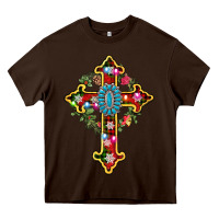 Chocolate Brown christmas cross Heavy Core Tee - AdoDesignShop