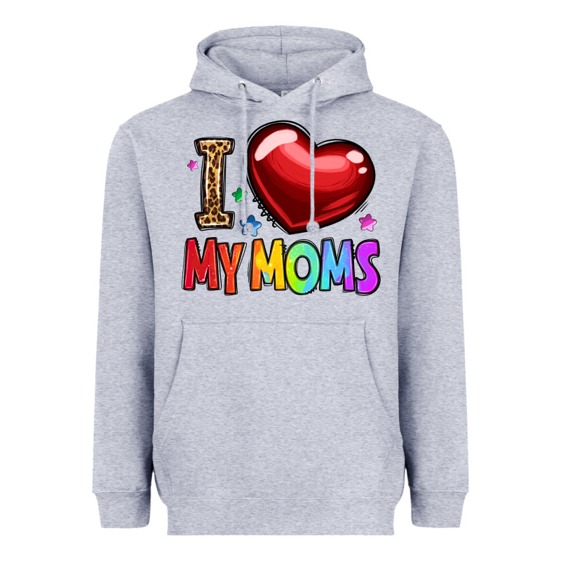 I Love My Moms Heavyweight Hoodie by OliviaCreatesArt | Teevron