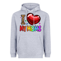 Heather Grey i love my moms Heavyweight Hoodie - OliviaCreatesArt