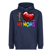Navy i love my moms Heavyweight Hoodie - OliviaCreatesArt