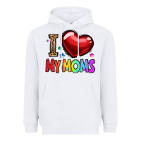 White i love my moms Heavyweight Hoodie - OliviaCreatesArt