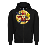 Black take me out to the ball game softball Zipper Hoodie - CowGirlArtShop