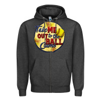 Charcoal Heather take me out to the ball game softball Zipper Hoodie - CowGirlArtShop