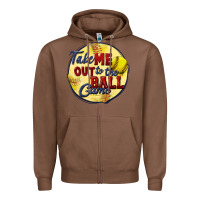 Chestnut take me out to the ball game softball Zipper Hoodie - CowGirlArtShop