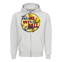 Dove Grey take me out to the ball game softball Zipper Hoodie - CowGirlArtShop