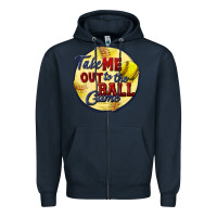 Navy take me out to the ball game softball Zipper Hoodie - CowGirlArtShop