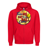 Take Me Out To The Ball Game Softball Zipper Hoodie | Teevron