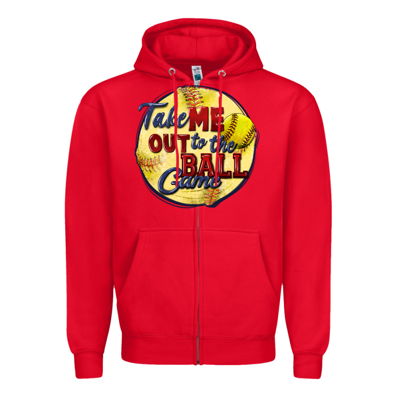 Take Me Out To The Ball Game Softball Zipper Hoodie by CowGirlArtShop | Teevron