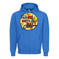 True Royal take me out to the ball game softball Zipper Hoodie - CowGirlArtShop