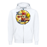 White take me out to the ball game softball Zipper Hoodie - CowGirlArtShop
