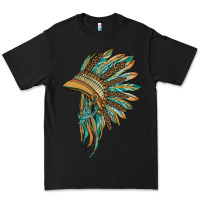 Black indian leopard headdress blue Premium Tee - BarkalooDesign