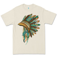Bone indian leopard headdress blue Premium Tee - BarkalooDesign
