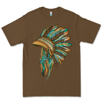 Cacao indian leopard headdress blue Premium Tee - BarkalooDesign