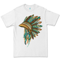 White indian leopard headdress blue Premium Tee - BarkalooDesign